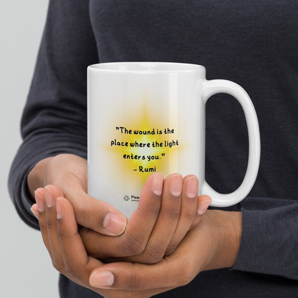 Rumi Quote Coffee Mug Gift Idea Wound Is The Place Where Light Enters You Inspirational Quotes Peaceful Horizon - Image 2