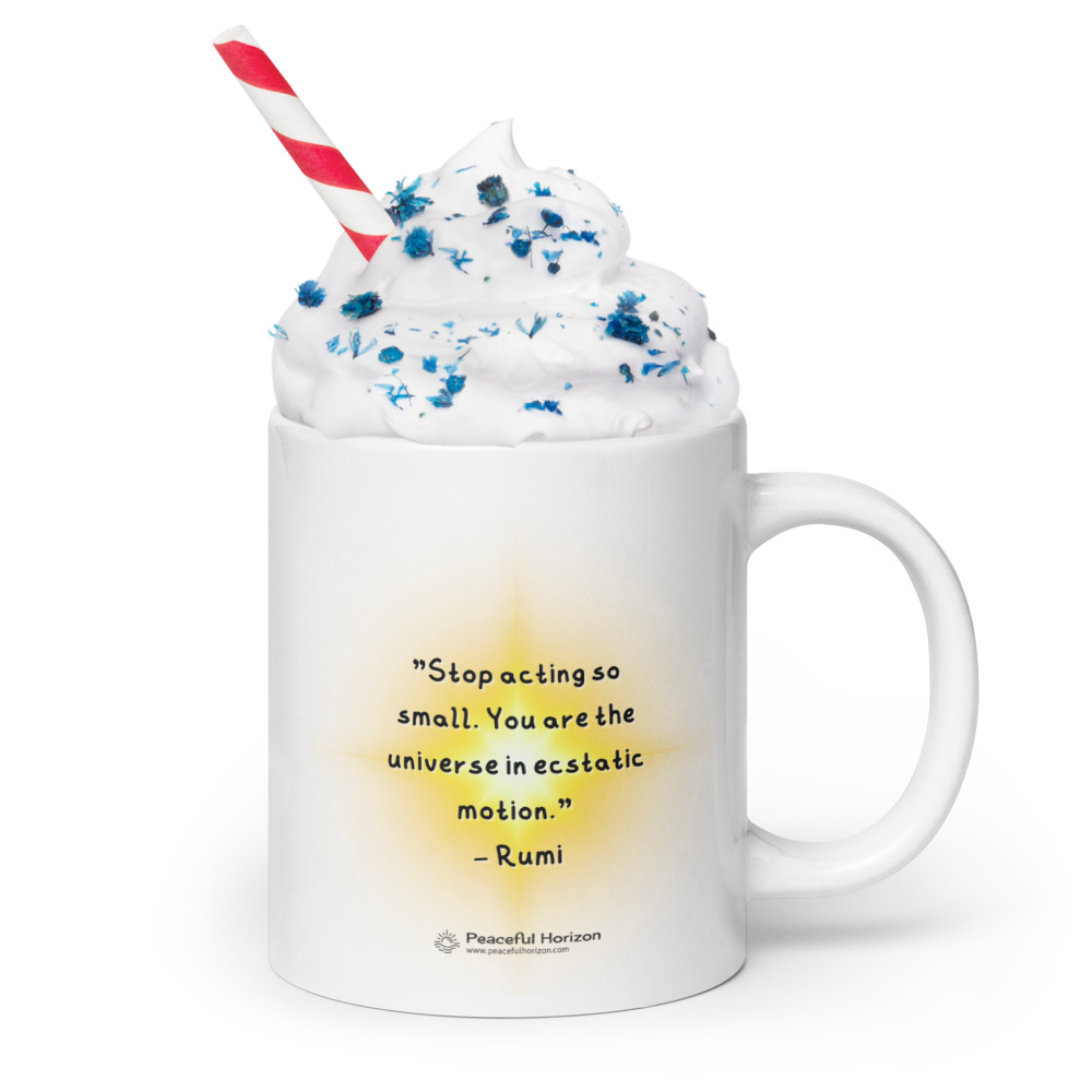 Rumi Quote Coffee Mug Stop Acting Small Universe In Motion Inspirational Quotes Gift Idea Peaceful Horizon - Image 3